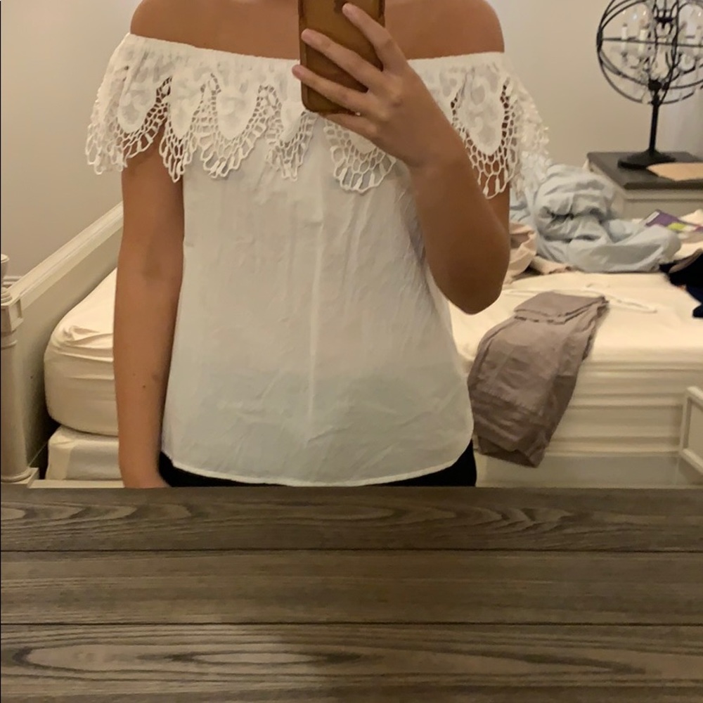 White off the shoulder top from target!
